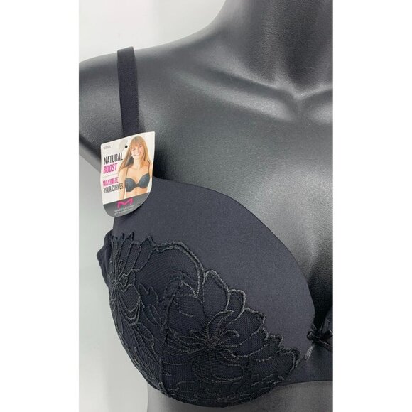 Maidenform Bra Size 40C Black Lace Floral Full Coverage Underwired Women New - Picture 2 of 5